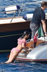 KOURTNEY KARDASHIAN in Bikini at a Boat in Portofino 07/08/2018