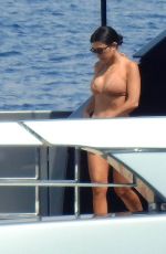 KOURTNEY KARDASHIAN in Bikini on a Yacht in Portofino 07/08/2018