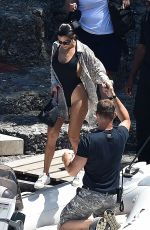 KOURTNEY KARDASHIAN in Swimsuit at a Yacht in Portofino 07/02/2018