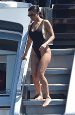 KOURTNEY KARDASHIAN in Swimsuit at a Yacht in Portofino 07/02/2018