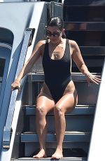 KOURTNEY KARDASHIAN in Swimsuit at a Yacht in Portofino 07/02/2018