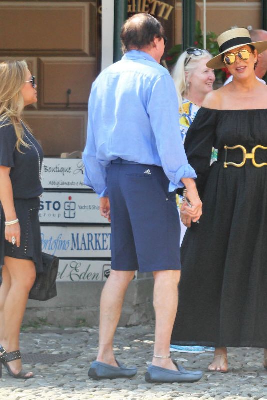 KRIS JENNER Leaves Restaurant in Portofino 07/09/2018