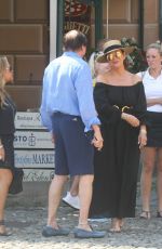 KRIS JENNER Leaves Restaurant in Portofino 07/09/2018