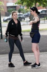 KRYSTEN RITTER and RACHEL TAYLOR Filming Jessica Jones Season 3 in Queens 07/05/2018