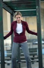 KRYSTEN RITTER and RACHEL TAYLOR Filming Jessica Jones Season 3 in Queens 07/05/2018