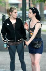 KRYSTEN RITTER and RACHEL TAYLOR Filming Jessica Jones Season 3 in Queens 07/05/2018