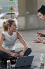 KRYSTEN RITTER and RACHEL TAYLOR Filming Jessica Jones Season 3 in Queens 07/05/2018