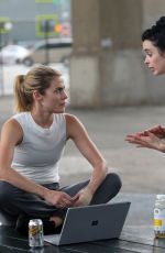 KRYSTEN RITTER and RACHEL TAYLOR Filming Jessica Jones Season 3 in Queens 07/05/2018