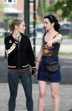 KRYSTEN RITTER and RACHEL TAYLOR Filming Jessica Jones Season 3 in Queens 07/05/2018