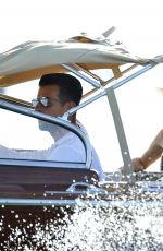 KYLIE MINOGUE at a Taxi Boat Ride in Venice 07/26/2018