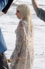 LADY GAGA on the Set of a Photoshoot at a Beach in Malibu 07/25/2018