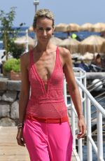 LADY VICTORIA HERVEY in Pink Bathing Suit at Albergo Della Regina Isabella Hotel in Ischia 07/21/2018