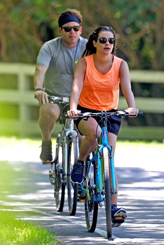 LEA MICHELE and Zandy Reich Out for a Bike Ride in New York 07/09/2018