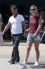 LEILA GEORGE in Denim Shorts Out in Malibu 07/07/2018