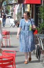 LENA DUNHAM Leaves a Restaurant in Los Angeles  07/11/2018