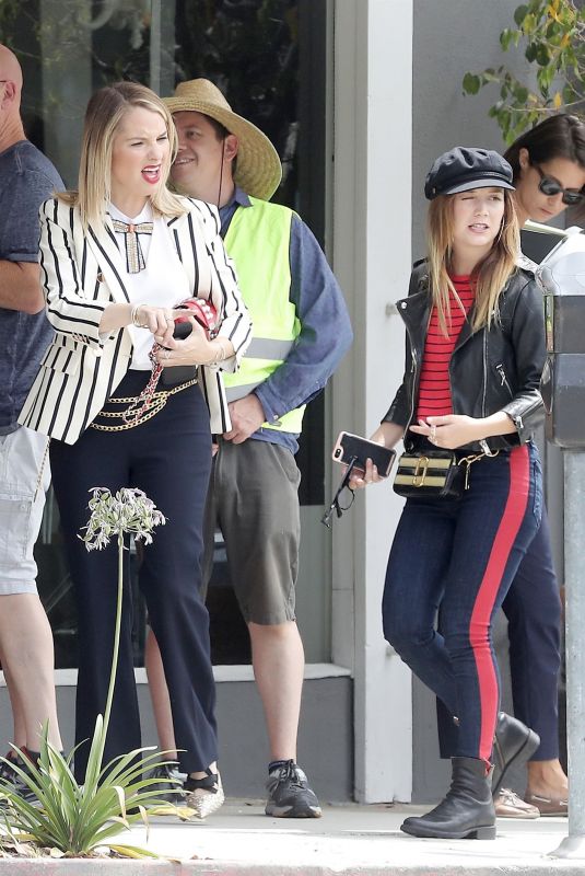 LESLIE GROSSMAN and BILLIE LOURD on the Set of America Horror Story Season 8 in Los Angeles 07/09/2018