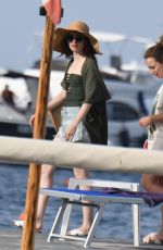 LILY COLLINS Arrives at Ischia Global Festival in Ischia Porto 07/14/2018