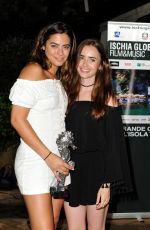 LILY COLLINS at a Gala Dinner Ischia Global Film and Music Festival 07/19/2018