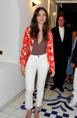 LILY COLLINS at Gala Party for Quincy Jones at Ischia Global Festival 07/18/2018