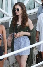 LILY COLLINS at Hotel Regina Isabella in Ischia 07/20/2018