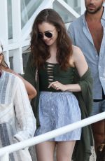 LILY COLLINS at Hotel Regina Isabella in Ischia 07/20/2018