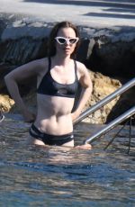 LILY COLLINS in Bikini at a Beach in Ischia 07/19/2018