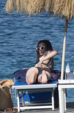 LILY COLLINS in Bikini at a Beach in Ischia 07/19/2018