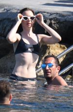 LILY COLLINS in Bikini at a Beach in Ischia 07/19/2018