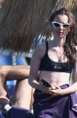 LILY COLLINS in Bikini at a Beach in Ischia 07/19/2018