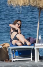 LILY COLLINS in Bikini at a Beach in Ischia 07/19/2018