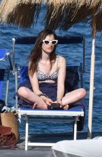 LILY COLLINS in Bikini at Hotel Regina in Ischia 07/17/2018