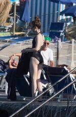 LILY COLLINS in Swimsuit at a Beach in Ischia 07/18/2018