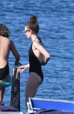 LILY COLLINS in Swimsuit at a Beach in Ischia 07/18/2018