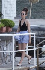 LILY COLLINS in Swimsuit at a Beach in Ischia 07/18/2018