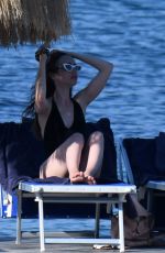 LILY COLLINS in Swimsuit at a Beach in Ischia 07/18/2018