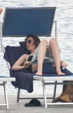 LILY COLLINS in Swimsuit at Hotel Isabella Hotel in Ischia 07/16/2018