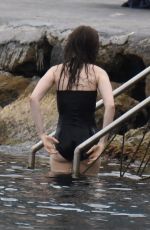 LILY COLLINS in Swimsuit at Hotel Isabella Hotel in Ischia 07/16/2018