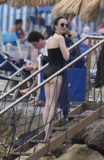LILY COLLINS in Swimsuit at Hotel Isabella Hotel in Ischia 07/16/2018