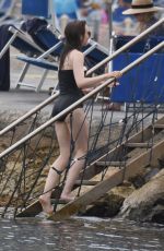 LILY COLLINS in Swimsuit at Hotel Isabella Hotel in Ischia 07/16/2018