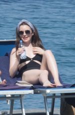 LILY COLLINS inSwimsuit at Hotel Regina Isabella in Ischia Porto 07/15/2018
