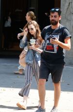 LILY COLLINS Out and About in Barcelona 07/12/2018