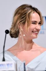 LILY JAMES at Mamma Mia! Here We Go Again Photocall in Stockholm 07/11/2018