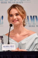 LILY JAMES at Mamma Mia! Here We Go Again Photocall in Stockholm 07/11/2018