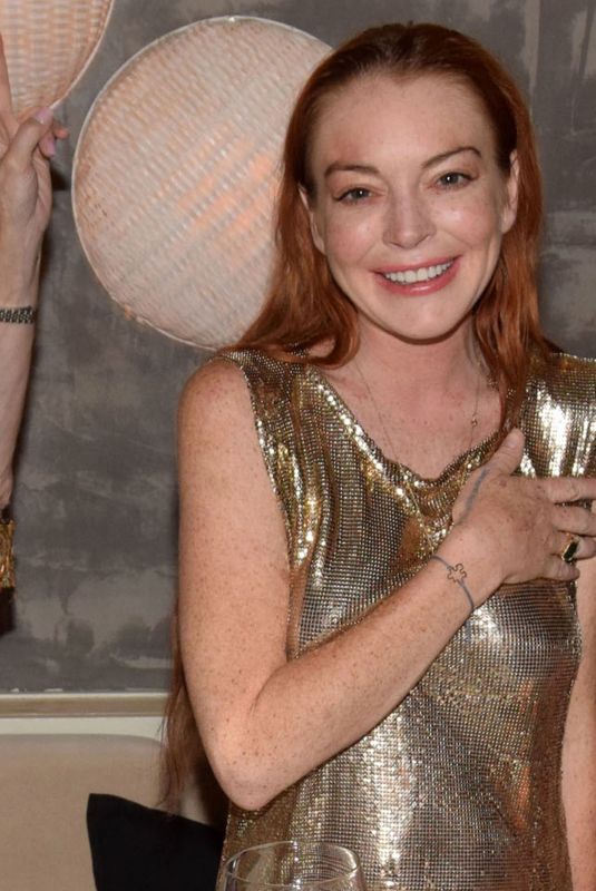 LINDSAY LOHAN Celebrates Her Birthday at a Club on Mykonos 07/04/2018