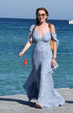 LINDSAY LOHAN Out and About in Mykonos 07/02/2018