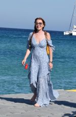 LINDSAY LOHAN Out and About in Mykonos 07/02/2018