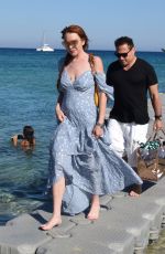 LINDSAY LOHAN Out and About in Mykonos 07/02/2018