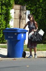 LUCIA SOLA at a Trash Bins in Los Angeles 07/12/2018