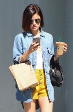 LUCY HALE Out for Breakfast to Go in Studio City 07/27/2018