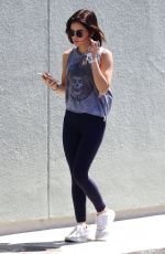 LUCY HALE Out for Iced Coffees in Studio City 07/20/2018